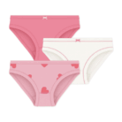 Set van 3 katoenen onderbroekjes - Hartjesprint - Petit Bateau