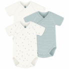 Set van 3 overslagbody’s Korte Mouwen - Hondenpootjes - Petit Bateau