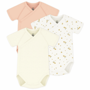 Set van 3 overslagbody’s Korte Mouwen - Vruchtenprint - Petit Bateau
