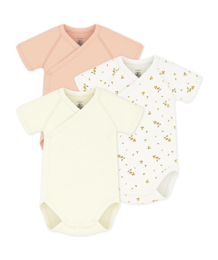 Set van 3 overslagbody’s Korte Mouwen - Vruchtenprint - Petit Bateau