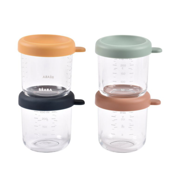 Set van 4 Glazen Bewaarpotjes 250ml - Sunrise - Beaba
