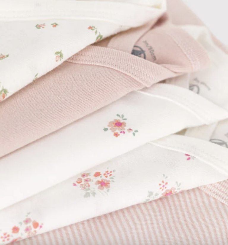 Set van 5 overslagbody’s lange mouwen - Flowers - Petit Bateau