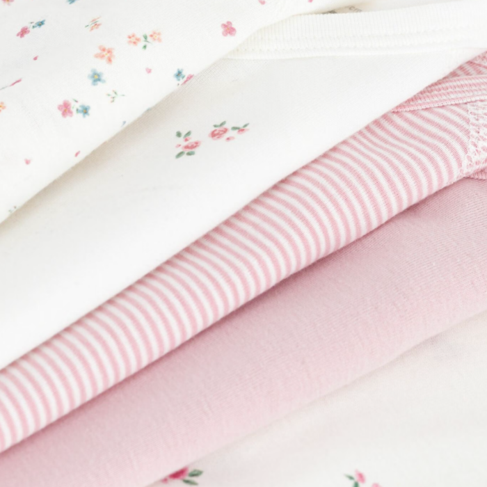 Set van 5 overslagbody’s lange mouwen - Vintage Flowers - Petit Bateau Set van 5 overslagbody’s lange mouwen - Vintage Flowers - Petit Bateau