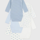 Set van 5 overslagbody’s lange mouwen - Whales - Petit Bateau