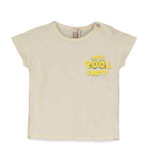 Short Sleeve Baby Tshirt - Lotie Pool Party Off White - Lotiekids