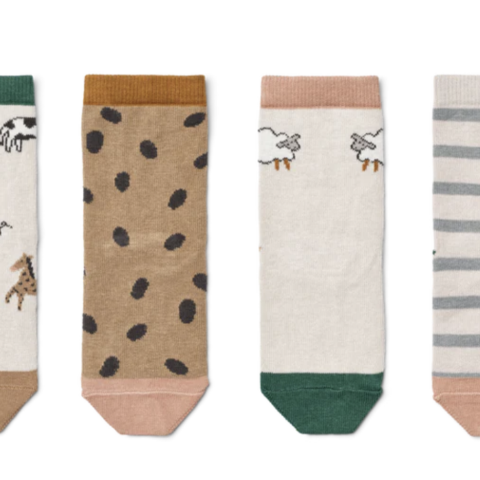 Sila Socks - Set van 4 - Farm Sandy - Liewood Sila Socks - Set van 4 - Farm Sandy - Liewood