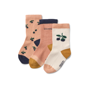 Silas Socks 3-Pack - Berry / Pale Tuscany - Liewood