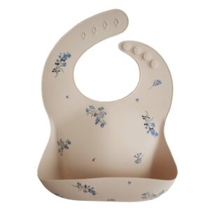 Silicone Bib - Lilac flowers - Mushie