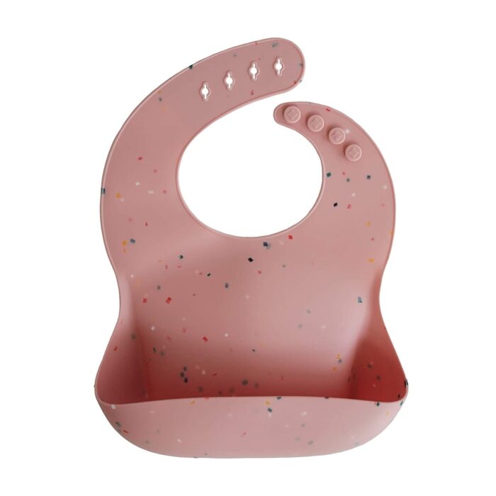 Silicone Bib - Powder Pink Confetti - Mushie