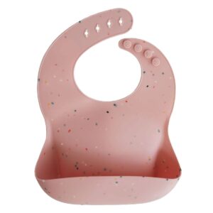 Silicone Bib - Powder Pink Confetti - Mushie