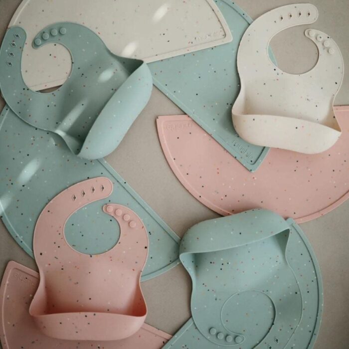 Silicone Bib - Powder Pink Confetti - Mushie