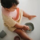 Silicone Bib - Powder Pink Confetti - Mushie