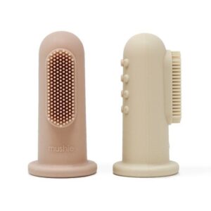 Silicone Vingertandenborstel - Sand/Blush - Mushie