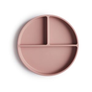 Siliconen bord met verdeelvakjes en zuignap - Blush - Mushie