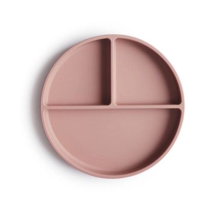 Siliconen bord met verdeelvakjes en zuignap - Blush - Mushie
