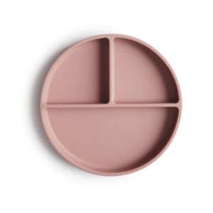Siliconen bord met verdeelvakjes en zuignap - Blush - Mushie