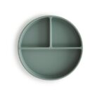Siliconen bord met verdeelvakjes en zuignap - Cambridge Blue - Mushie
