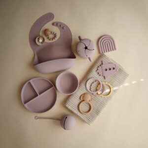 Siliconen kom met zuignap - Soft Lilac - Mushie