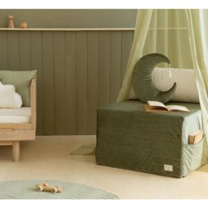 Sleepover Mattress Velvet - Olive Green - Nobodinoz
