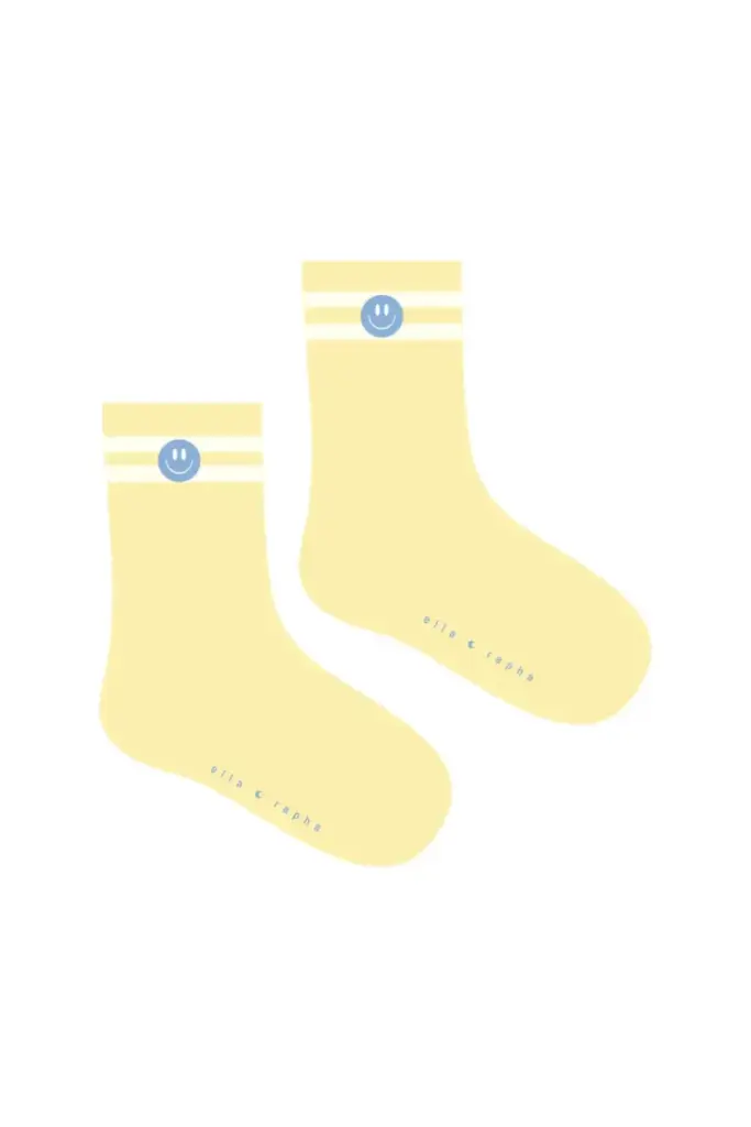 Smiley Socks - Butter Yellow - Ella & Rapha