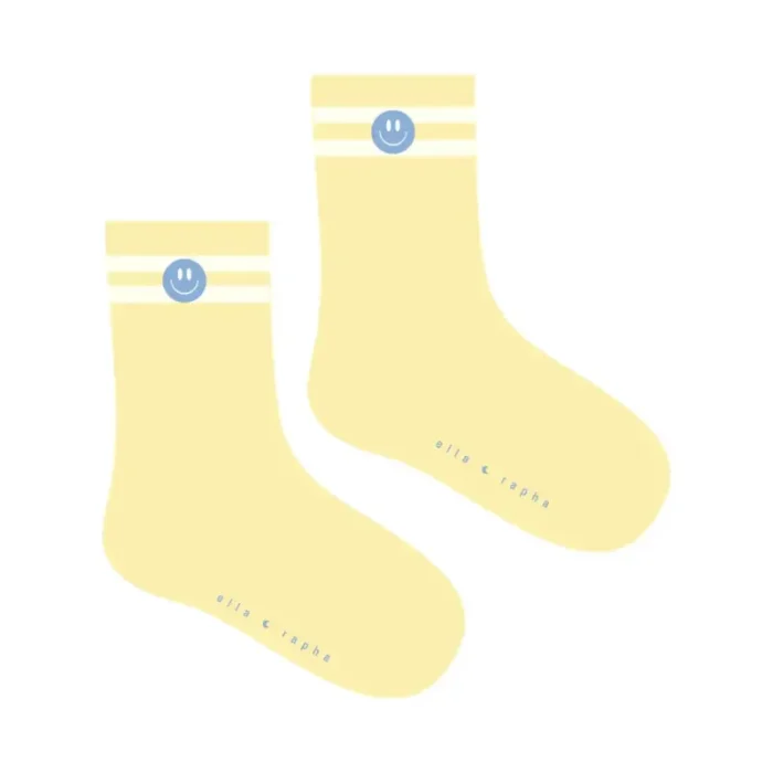 Smiley Socks - Butter Yellow - Ella & Rapha