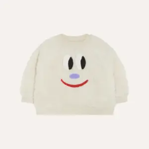 Smiling Face Baby Sweatshirt - Ecru - The Campamento
