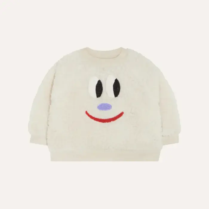 Smiling Face Baby Sweatshirt - Ecru - The Campamento Smiling Face Baby Sweatshirt - Ecru - The Campamento