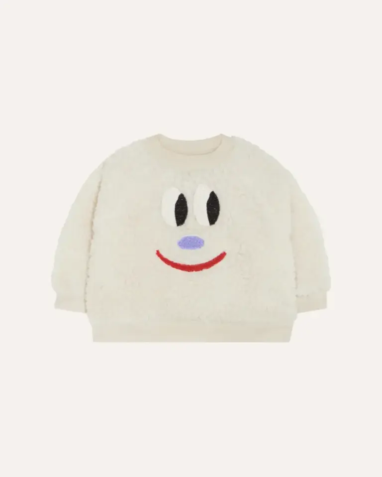 Smiling Face Baby Sweatshirt - Ecru - The Campamento