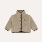 Smiling Face Teddy Baby Jacket - Ecru - The Campamento