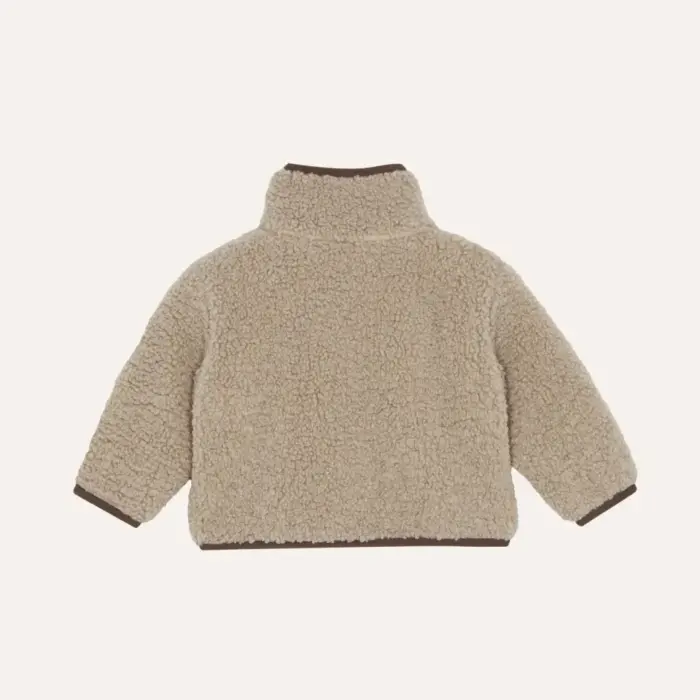 Smiling Face Teddy Baby Jacket - Ecru - The Campamento Smiling Face Teddy Baby Jacket - Ecru - The Campamento