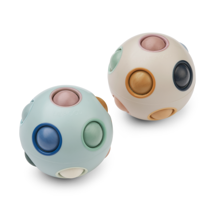 Solene Puzzle Ball 2-Pack - Ice blue multi mix - Liewood
