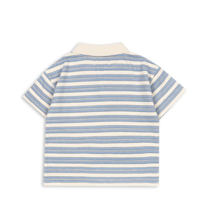 Spotty Short Sleeve Polo - Stripe Ciel - Konges Slojd Spotty Short Sleeve Polo - Stripe Ciel - Konges Slojd