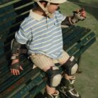 Spotty Short Sleeve Polo - Stripe Ciel - Konges Slojd