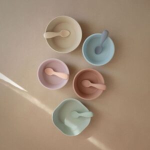Starter Baby Spoon - Cambridge Blue/Shifting Sand - Mushie
