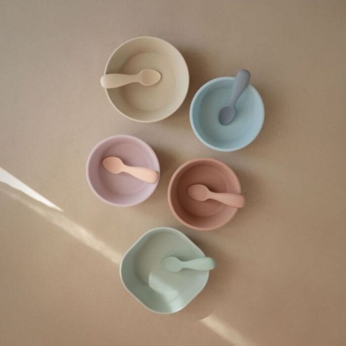 Starter Baby Spoon - Cambridge Blue/Shifting Sand - Mushie