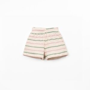 Striped Jersey Shorts Girl - Dusty Rose/Green - Play Up Junior