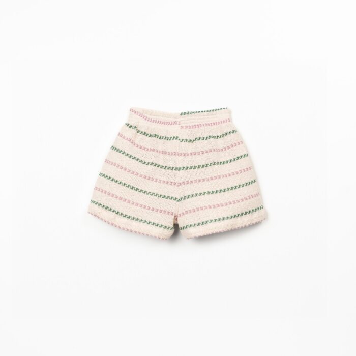 Striped Jersey Shorts Girl - Dusty Rose/Green - Play Up Junior