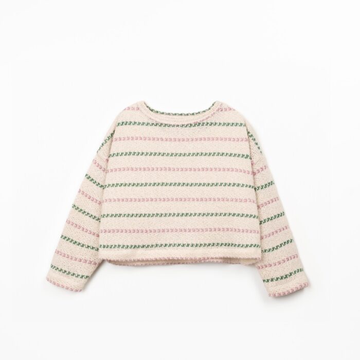 Striped Jersey Sweater - Dusty Rose/Green - Play Up Junior Striped Jersey Sweater - Dusty Rose/Green - Play Up Junior