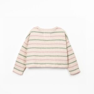Striped Jersey Sweater - Dusty Rose/Green - Play Up Junior Striped Jersey Sweater - Dusty Rose/Green - Play Up Junior