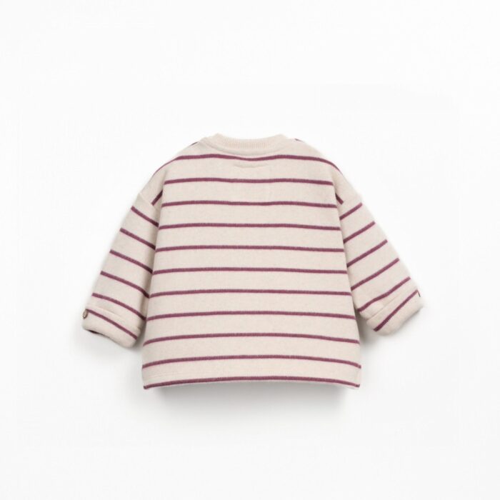 Striped Jersey Sweater Button - Amora - Play Up Striped Jersey Sweater Button - Amora - Play Up