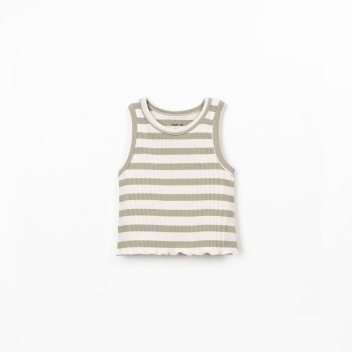 Striped Rib Top - Sage - Play Up Junior Striped Rib Top - Sage - Play Up Junior