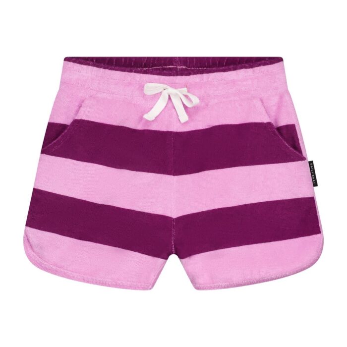 Striped Towel Shorts Plum - Daily Brat Striped Towel Shorts Plum - Daily Brat