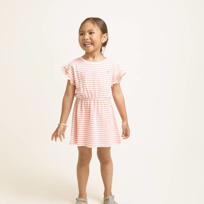 Stripes Dress - Coral - Buho Stripes Dress - Coral - Buho