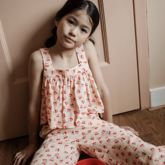 Summer Blouse - Cherry AOP - Petit Blush Summer Blouse - Cherry AOP - Petit Blush