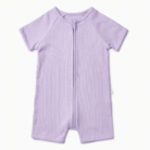 Summer Sleepsuit Rib Two Way Zip Up - Lila - Mori
