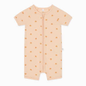 Summer Sleepsuit Rib Zip Up - Shell Print - Mori