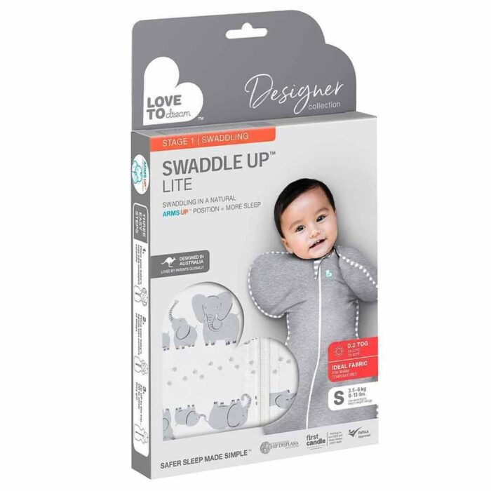 Swaddle Up inbakerslaapzak original 0.2 TOG Lite - Elephant - Love to Dream