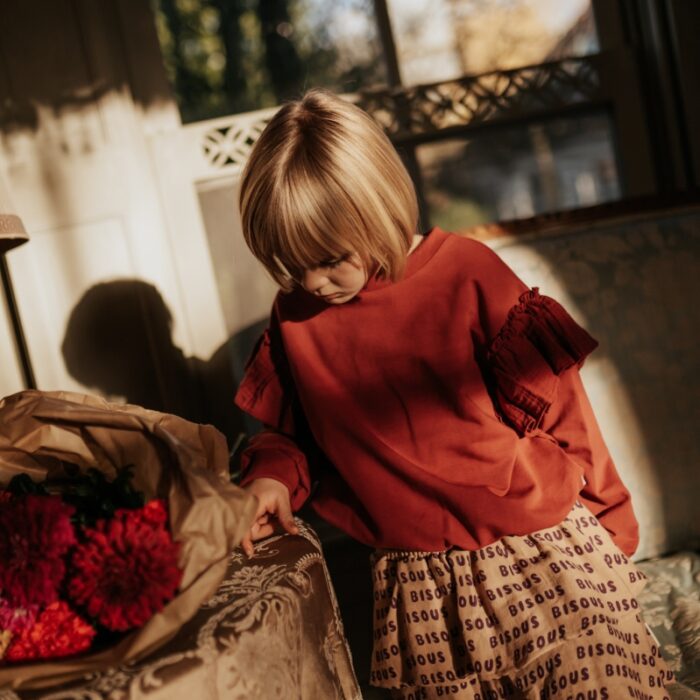 Sweater Ruffles - Garnet − Petit Blush Sweater Ruffles - Garnet − Petit Blush
