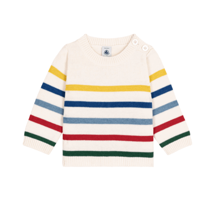 Sweatshirt - Marshmallow/Multico - Petit Bateau Sweatshirt - Marshmallow/Multico - Petit Bateau