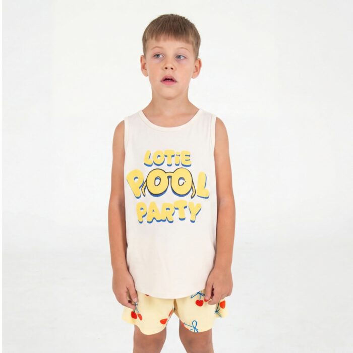 Tank Top - Lotie Pool Party Off White - Lotiekids Tank Top - Lotie Pool Party Off White - Lotiekids